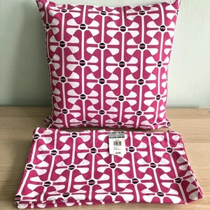 John Lewis Pink & White Windmill Geometric Cotton Cushion Covers New With Tags - Picture 1 of 6