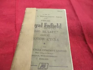 Royal Enfield List of Spare and Replacement Parts 1959-60 014923 - Foto 1 di 10