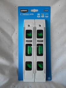 Hart 9" Torpedo-Wasserwaage magnetischer Rand, Fenster oben lesbar (2er-Packung) - Bild 1 von 4