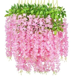 Unbranded Artificial Flower 3.7' Pink Artificial Other Wisteria Flowering Plants - Picture 1 of 3