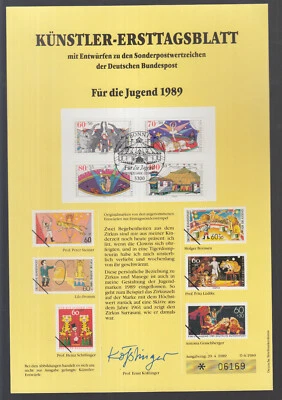 GERMANY ART-SHEET 1989/6  Youth brands: Animation ZIRKUS CIRCUS CIRQUE - Image 1 of 2
