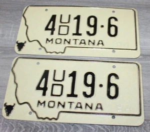 Vintage (NOS) 1984 Montana State Dealer License Plate Pair - Picture 1 of 7