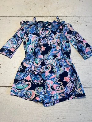 Mameluco para niña LILLY PULITZER talla 8-10 color azul marino/rosa Foto 1 de 2