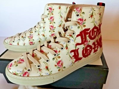 Nuevo GUCCI Mujeres Major 'Blind for Love' Estampado Floral Zapatillas Altas 35.5 Foto 1 de 4
