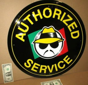 LOWRIDER PUBLISHING MAGAZINE - Authorized Service - VINTAGE TIN SIGN -Dated 1999 - Picture 1 of 5