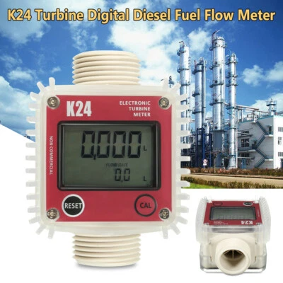 Pro K24 Turbine Digital Diesel Fuel Flow Meter For Chemicals Water 1'' 120L/Min - Image 1 of 4