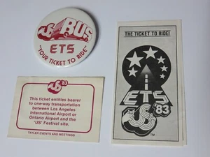 1983 US Festival "US BUS" Ticket package W /vintage Button and wristband - Picture 1 of 6