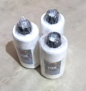 3 PLY 100% SPUN POLYSTER THREAD WHITE COLOR CONE 110GM EACH FOR SEWING, OVERLOCK - Picture 1 of 13