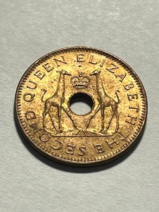 1957 Rhodesia & Nyasaland 1/2 Penny/XF+ #20553 - Picture 1 of 2
