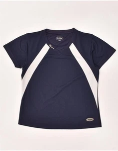 LOTTO Girls T-Shirt Top 9-10 Years Navy Blue Colourblock Polyester AU20 - Picture 1 of 3