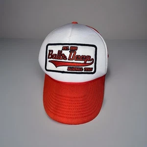 BALLS DEEP BASEBALL TEAM ADJUSTABLE SNAPBACK TRUCKER/MESH HAT/CAP ORANGE SPIRIT - Picture 1 of 6