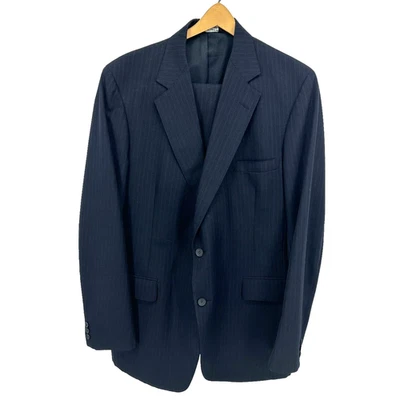 John Alexander Vintage Mens Single Breasted Two Piece Suit 44 Reg Blue Pinstripe - Image 1 of 4