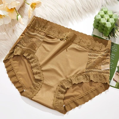 3Шт женщин женщины атласной кружева нижнее белье середины талии полный трусы сексуальные трусики - Изображение 1 из 4