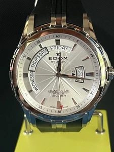 Edox Grand Ocean automatische Day Date weißes Zifferblatt Swiss Made Herrenuhr 83006 - Bild 1 von 8