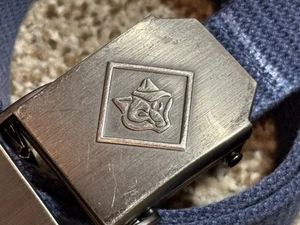 BSA Cub Scout Wolf  30” Sz. Small Belt and Buckle Blue Canvas Uniform Boy Scouts - Picture 1 of 13