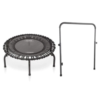 JumpSport 220 Fitness Rebounder Mini Trampoline & Handle Bar Accessory, Black - Image 1 of 4