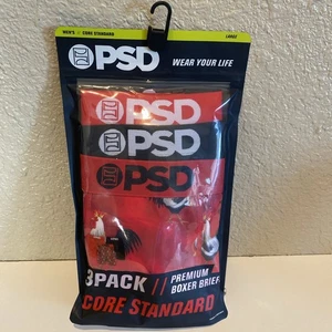 psd mens underwear large 3 pack Cocky AF Red Black Boxer Briefs New Chickens - Picture 1 of 5