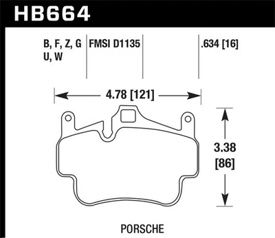 Rear Disc Brake Pad Set for 2012 Porsche Cayman S 3.4L H6 GAS DOHC - Image 1 of 4