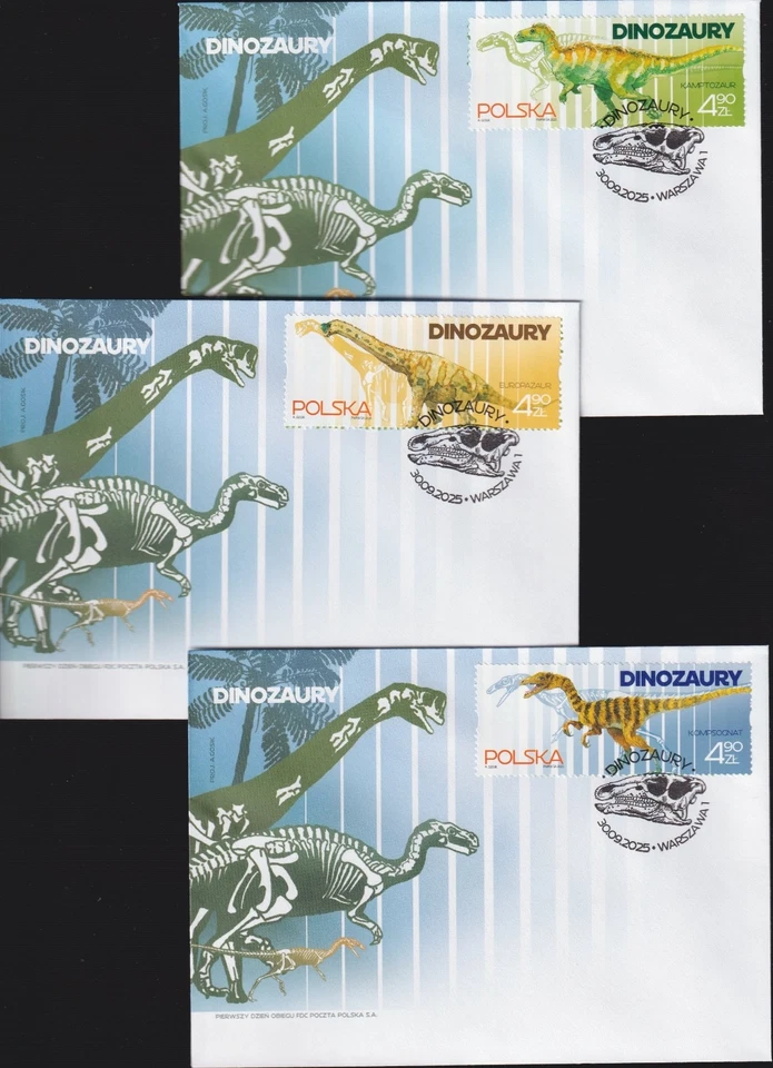 Poland 2025 Prehistoric Animals, Dinosaurs - FDC - Image 1 of 1