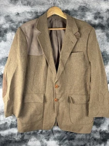 Christopher Dawes Made In England Suit Jacket + Suede Patches 42L 1098 - Picture 1 of 11
