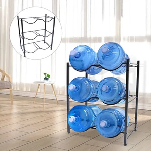 Soporte para jarra enfriador de agua de 5 galones estante de almacenamiento de botellas de agua de 3 niveles para 6 botellas - Imagen 1 de 17