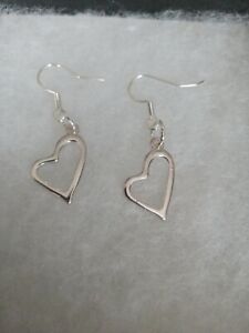 New Silver Plated Love Heart Earrings
