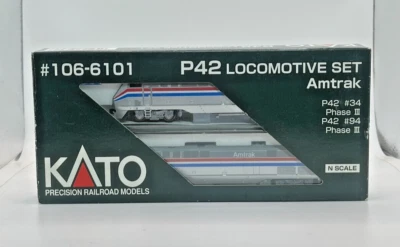 N Scale KATO #106-6101 P42 Amtrak Locomotive Set Phase 3 P42 #34 / P42 #94 - Image 1 of 4