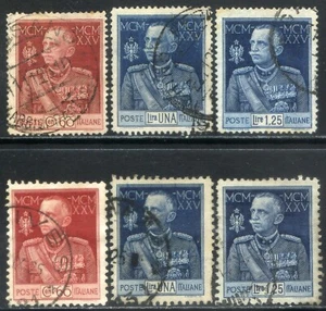 Königreich Italien 1925/26 Jubiläum des Königs S36 + S37 Nr. 186/191 - gebraucht (m590) - Bild 1 von 2