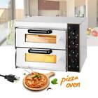 Electric 3000W Pizza Oven Double Deck Commercial Stainless Steel Bake Broiler US