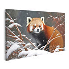 Bild auf Leinwand Roter Panda Winterwald Portrt Wildtier Schneespaziergnge S B