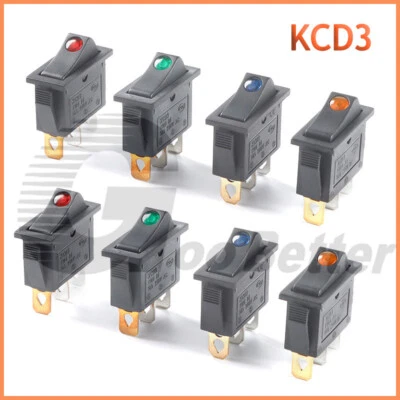 Rectangular Rocker Switch On Off 3 Pin 2 Position Car Dashboard Boat Waterproof - Image 1 of 4