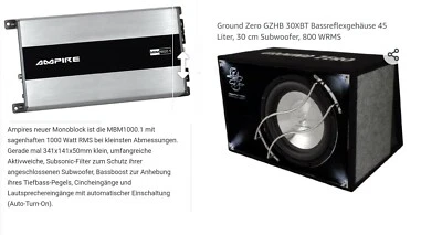 Subwoofer und Verstärker 1000 Watt RMS - Bild 1 von 4