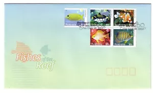 2010 FDC Australia. Fishes of the Reef. "Bubbles" Pict.FDI "FISH CREEK" - Picture 1 of 1