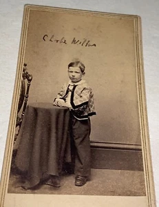 ¡Antiguo niño de identificación de la Guerra Civil Americana Charlie Willas! ¡Foto CDV de Hartford, CT! EE. UU.! - Imagen 1 de 5