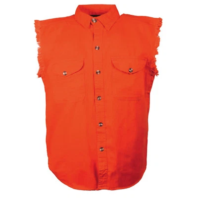 Camisa de mezclilla ligera naranja sin mangas Milwaukee DM1003 Performance para hombre Foto 1 de 2