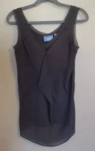 Simply Vera Wang Tanktop grau gefüttert Rohkante Rüschen - Bild 1 von 3