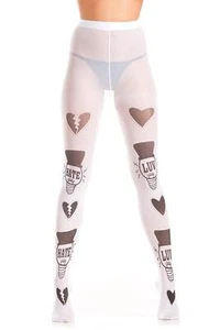 sexy BE WICKED sheer love HATE hearts LIGHT BULBS luv PANTYHOSE nylons TIGHTS - Picture 1 of 1