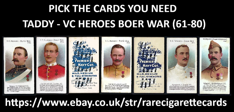 TADDY - VC HEROES BOER WAR (61-80) - PICK THE CARDS YOU NEED - Image 1 of 1