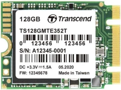 Transcend 128GB MTE352T M.2 PCIe NVMe Gen3x2 2230 SSD Model TS128GMTE352T - Image 1 of 4