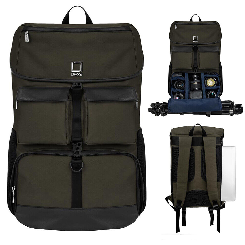 Lencca Large Waterproof DSLR SLR Camera Backpack 17" Laptop Travel Bag Daypack