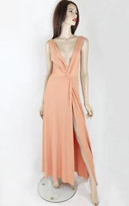 La Perla Classic long dress with plunging neckline AU 14 Apricot - Picture 1 of 3