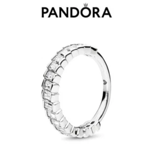 100% Genuine Authentic Pandora Silver Glacial Beauty Ring 197744CZ-48 UK J Rare - Picture 1 of 8