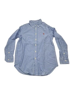 Ralph Lauren Boys Blue, White Long Sleeve Button-Up Shirt M(10-12) - Picture 1 of 3