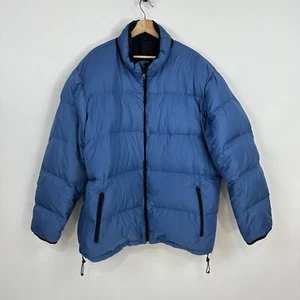 Chaqueta Parka Lands End Para Hombres 2XL Plumón de Ganso Azul Reversible a Negra Cremallera Completa - Imagen 1 de 18