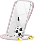 Crossbody Case for Iphone 15 Pro,Necklace Mobile Phone Cover with Cord Strap Cle