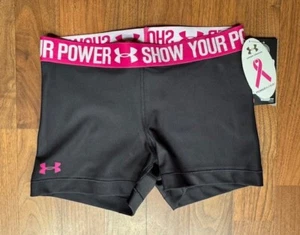 Under Armour Show Your Power in Pink Compression Shorts Womens MED Breast Cancer - Picture 1 of 12