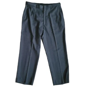 Designer Mens Gray Dress Pants Slacks Trousers Classic Pleated Haggar Size 36 - Picture 1 of 10