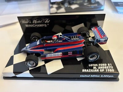 1/43 Minichamps Lotus Ford 81 Mario Andretti "Brazilian GP 1980" *RARE* - Image 1 of 2
