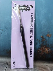 IckySticky single Langhao Natural Hair detail paint brush round Size 7 for hobby - Imagen 1 de 2