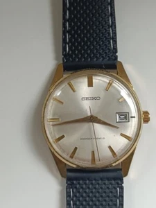 Seiko manual wind GP 6602-1990 from 1969 new rubber strap. Serviced and running. - Picture 1 of 6